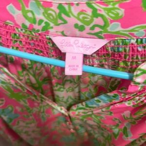 Lily pulitzer 100% silk long sleeve shirt EUC WORN ONCE size medium